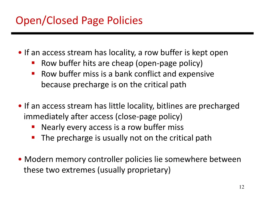 open closed page policies