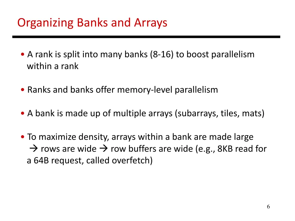 organizing banks and arrays