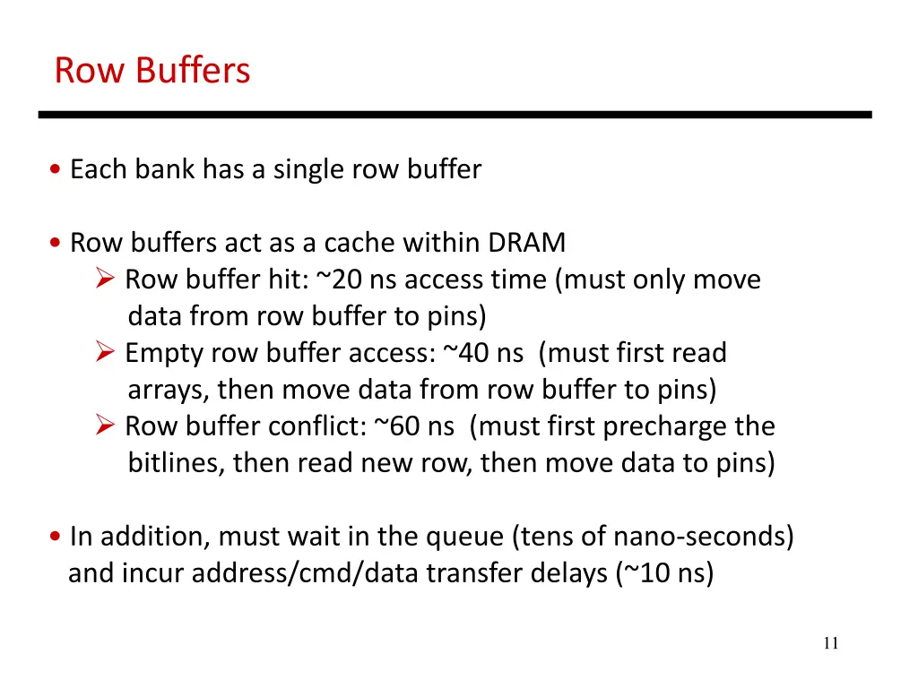row buffers