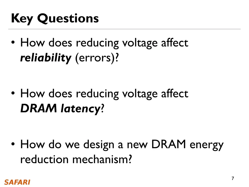 key questions