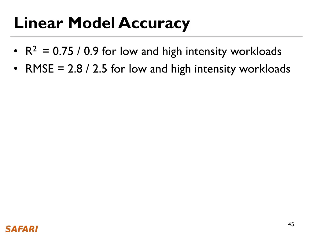 linear model accuracy