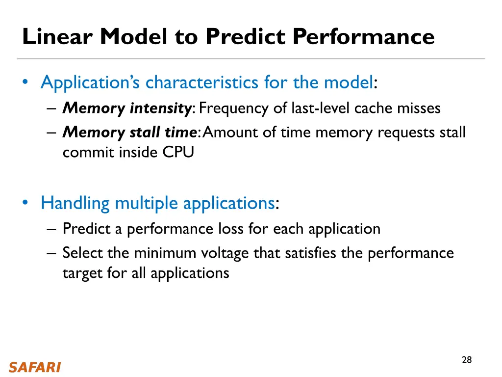 linear model to predict performance 1