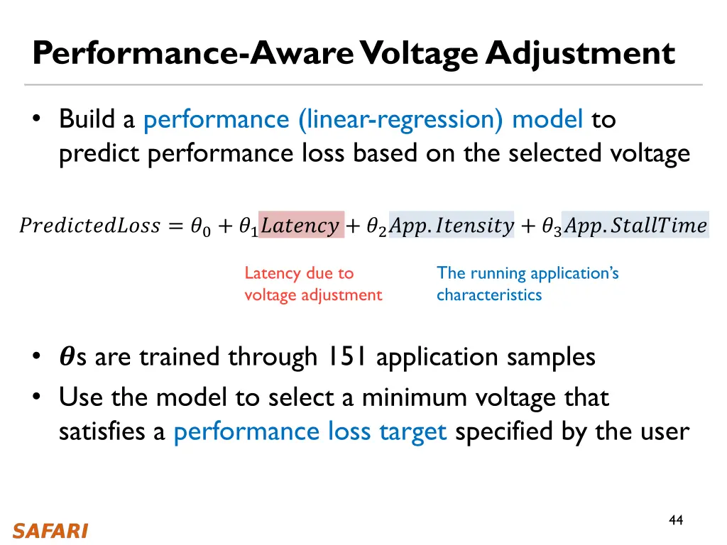 performance aware voltage adjustment