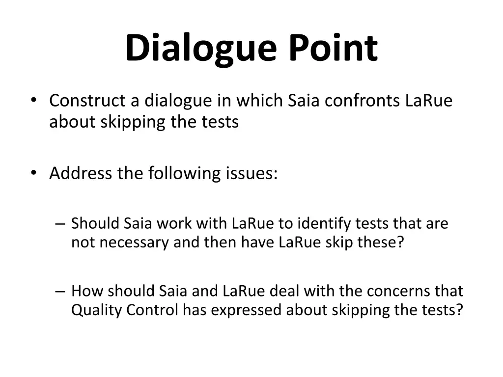 dialogue point 1