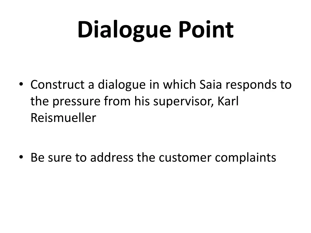 dialogue point