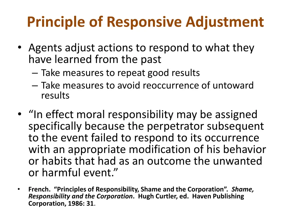 principle of responsive adjustment
