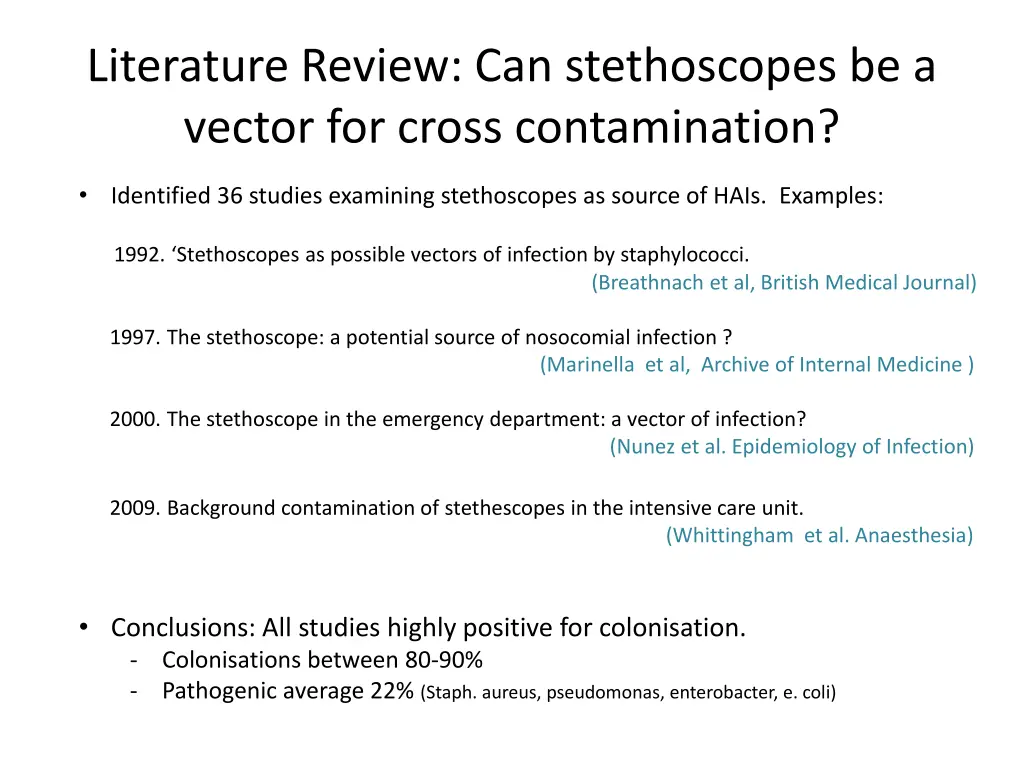 literature review can stethoscopes be a vector 1