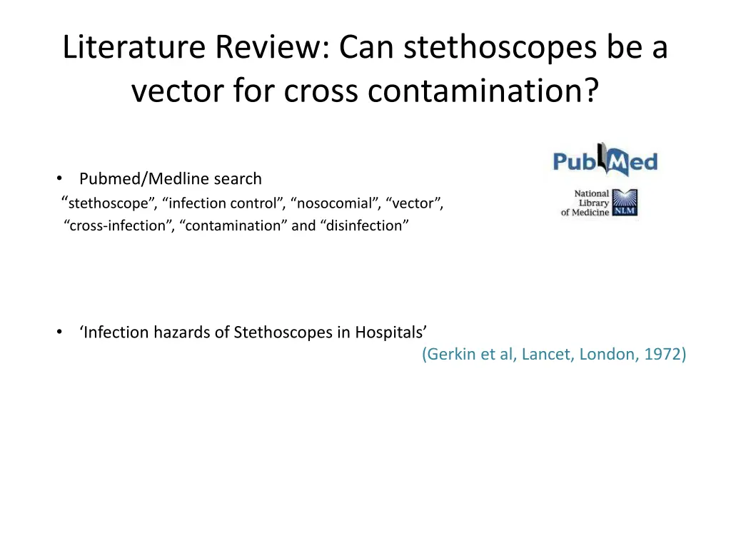 literature review can stethoscopes be a vector