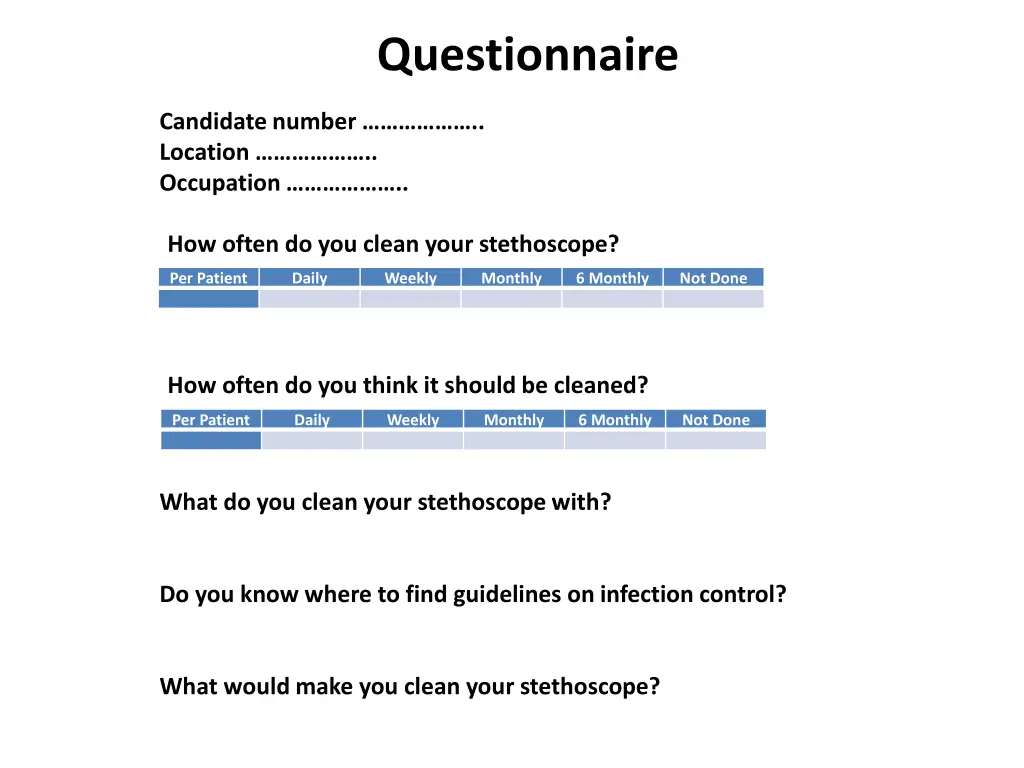 questionnaire