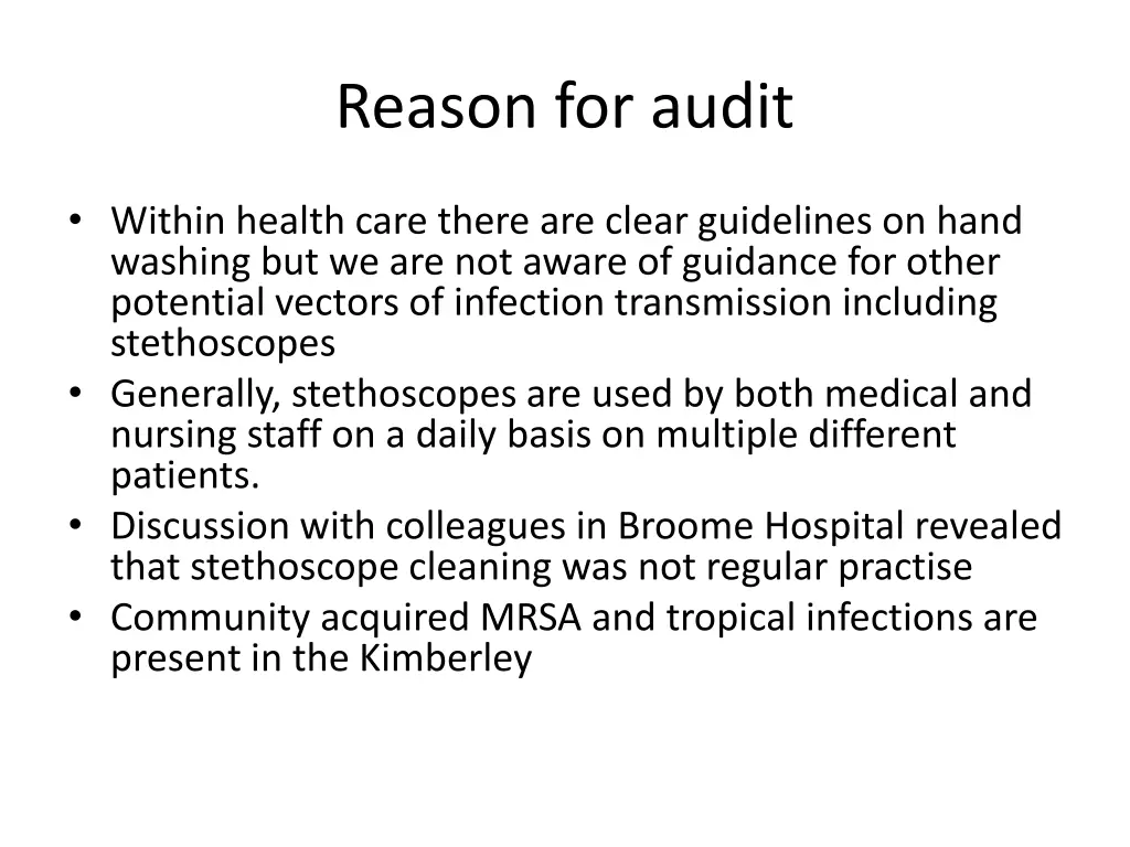reason for audit