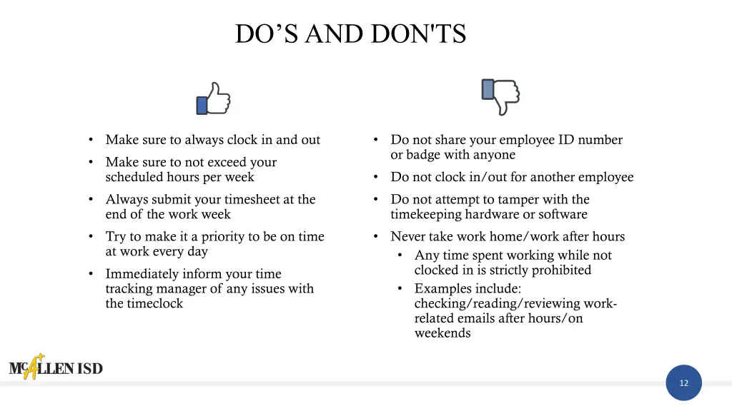 do s and don ts