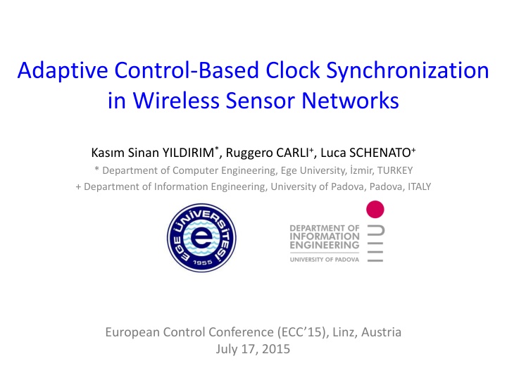 adaptive control based clock synchronization