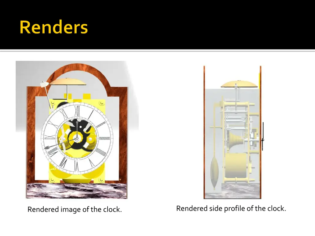 rendered side profile of the clock