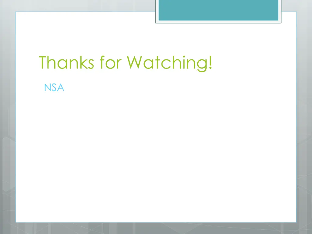 thanks for watching