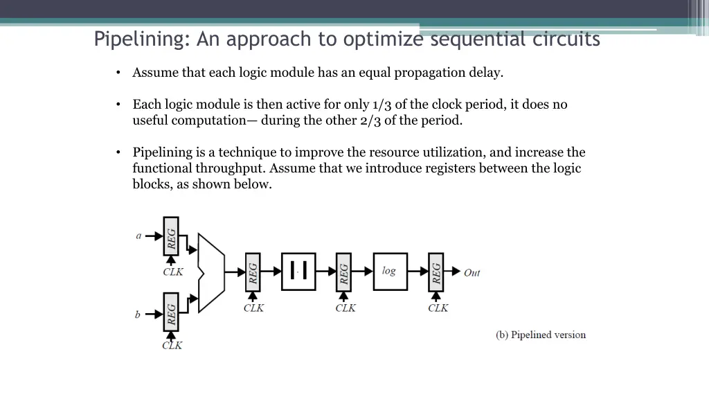 pipelining an approach to optimize sequential 1