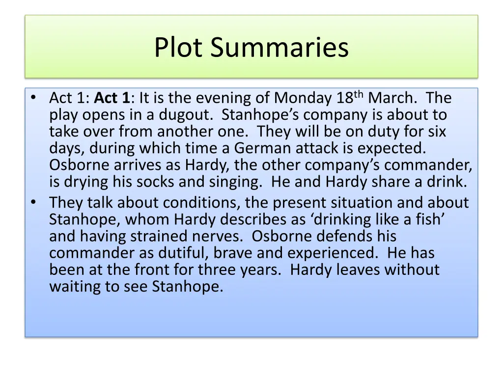 plot summaries