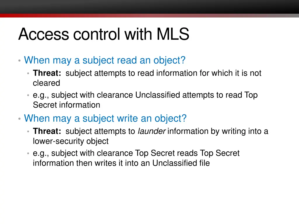 access control with mls