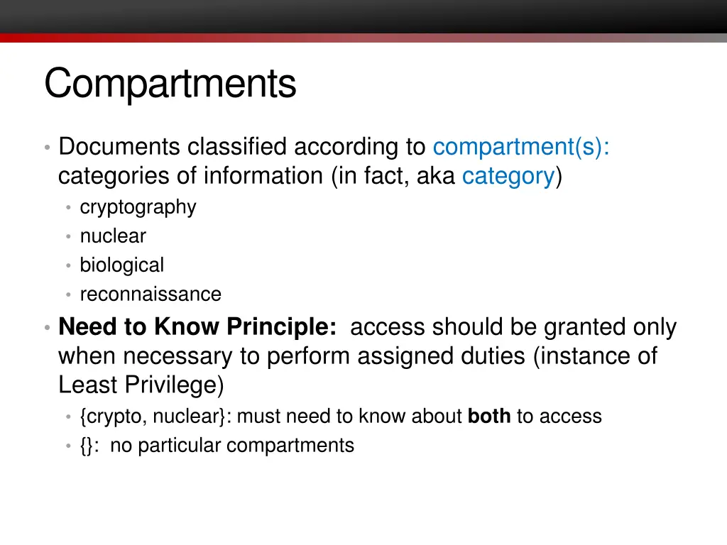 compartments