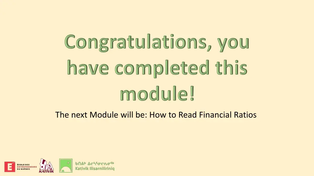 the next module will be how to read financial