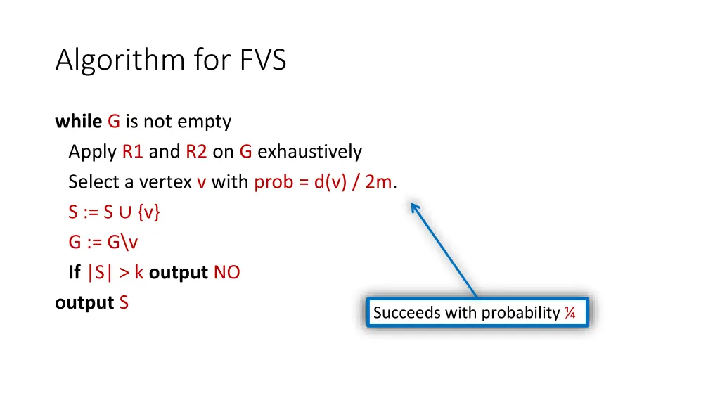 algorithm for fvs