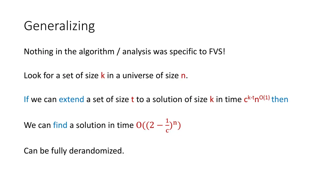 generalizing
