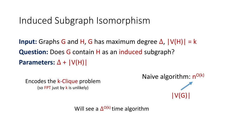 induced subgraph isomorphism