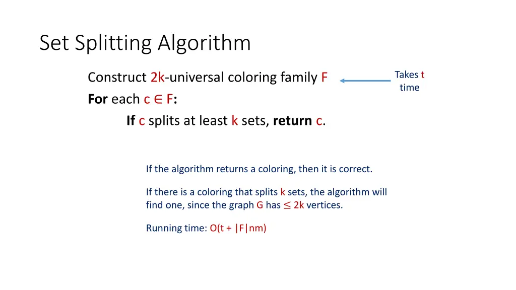 set splitting algorithm