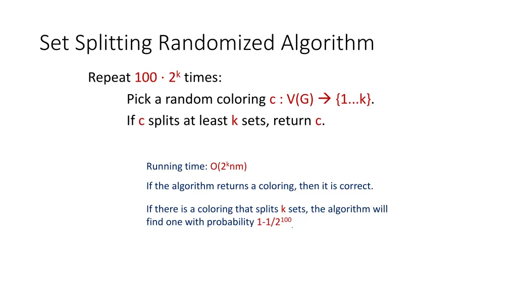 set splitting randomized algorithm