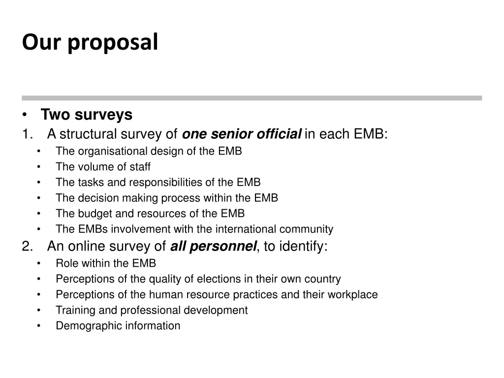 our proposal