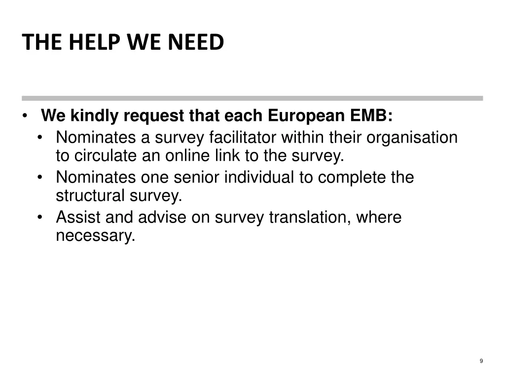 the help we need