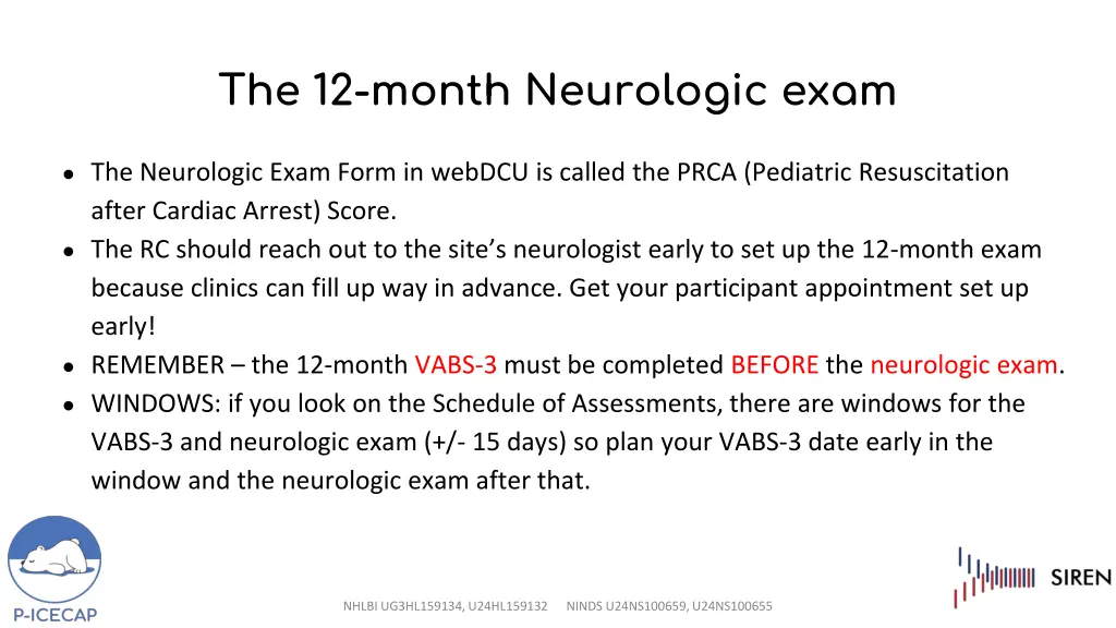 the 12 month neurologic exam