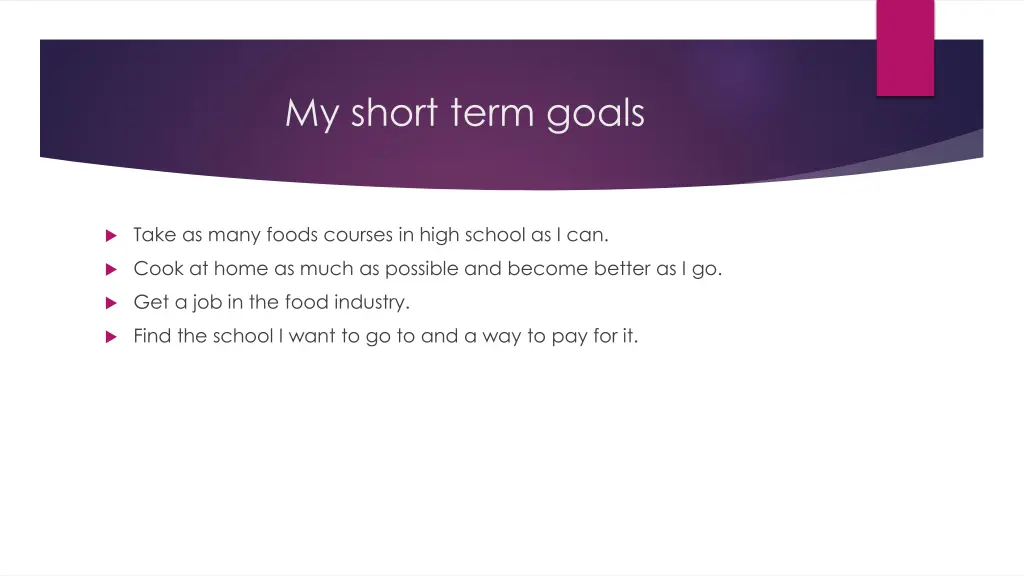 my short term goals