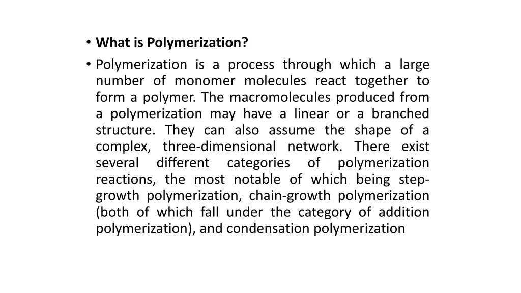 what is polymerization polymerization
