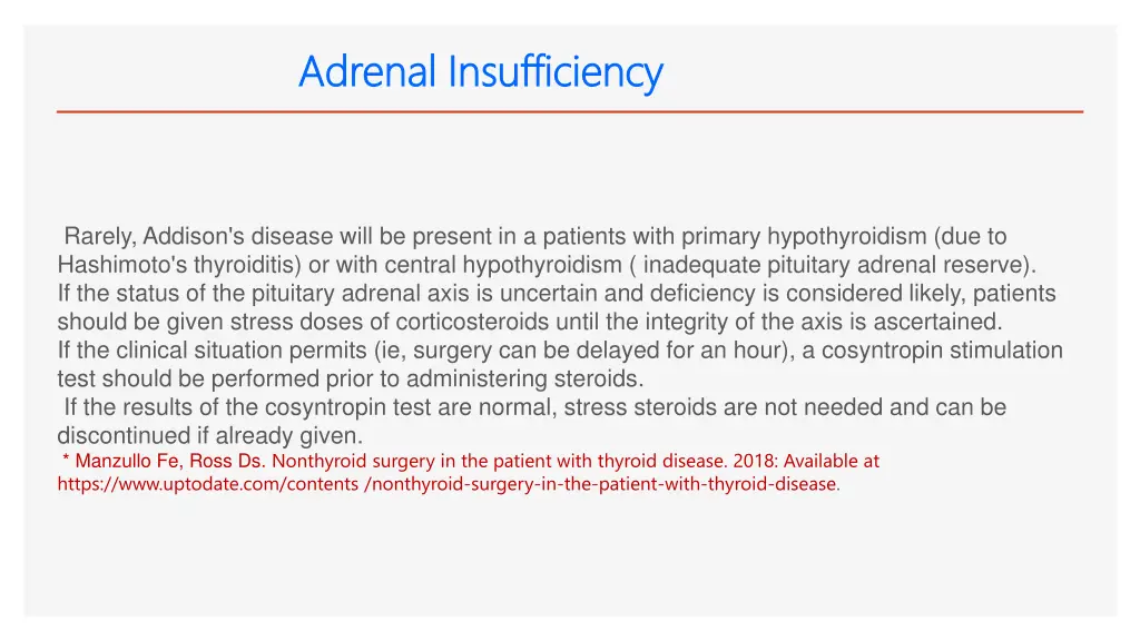 adrenal insufficiency adrenal insufficiency