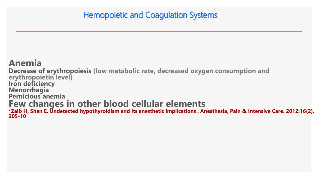 hemopoietic hemopoietic and coagulation systems