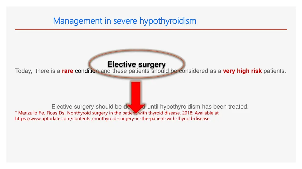 management management in severe hypothyroidism