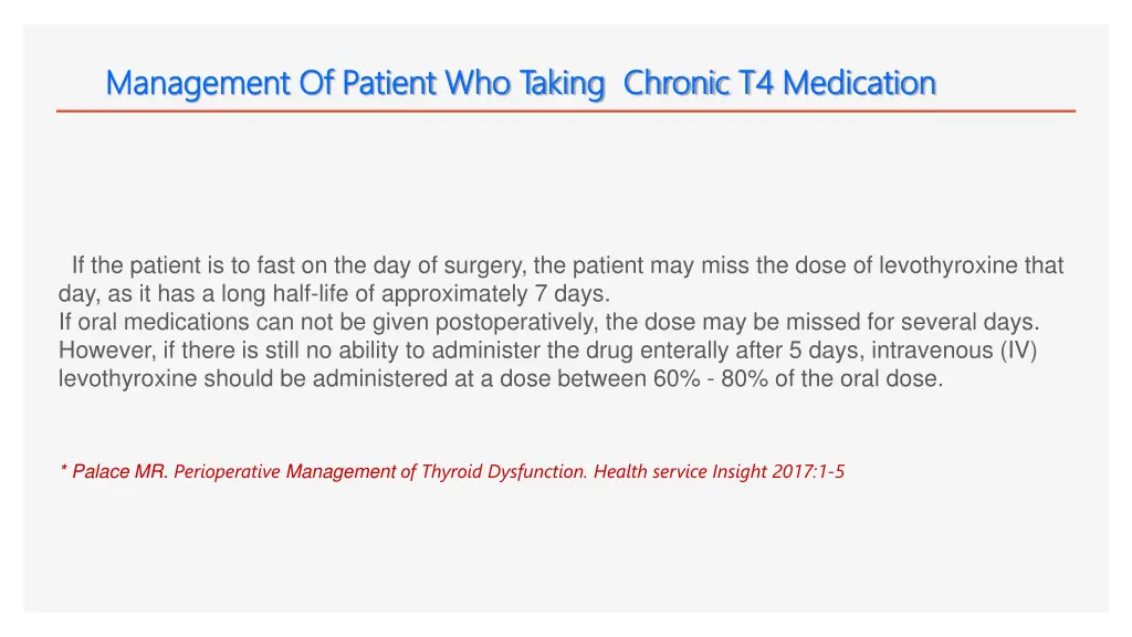 management of patient who taking chronic