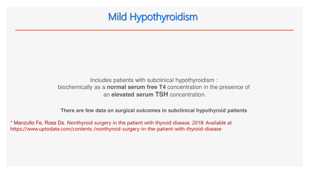mild mild h hypothyroidism ypothyroidism