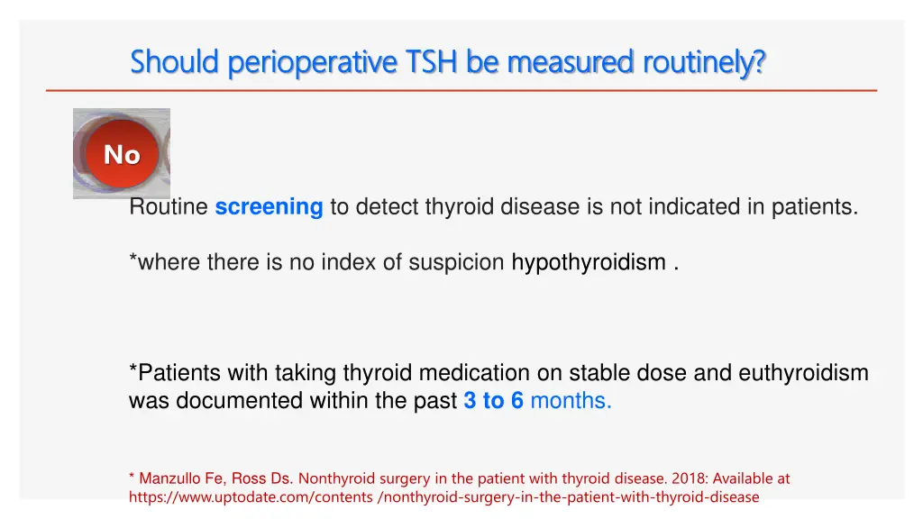 should perioperative tsh be measured should