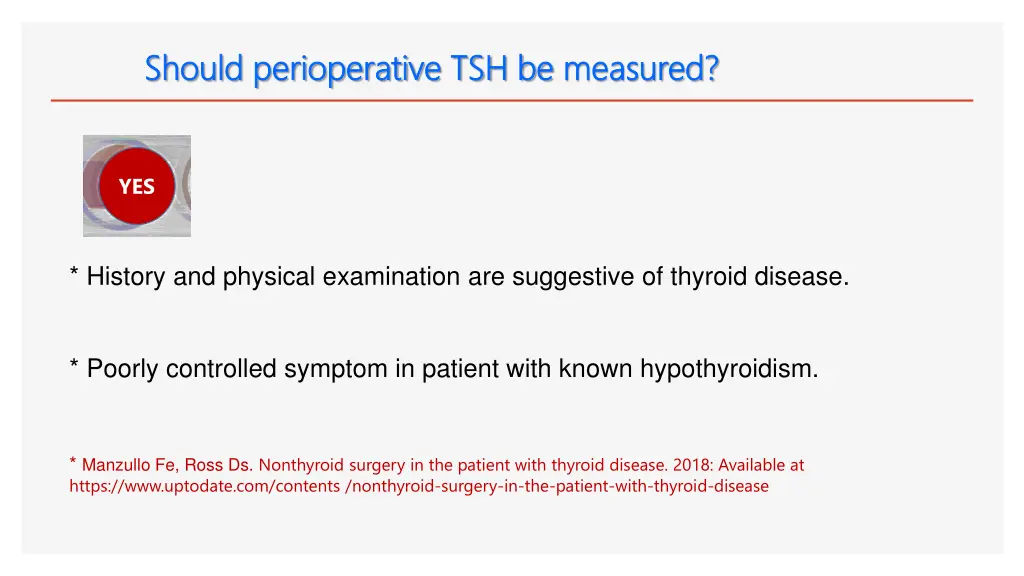 should perioperative tsh be should perioperative