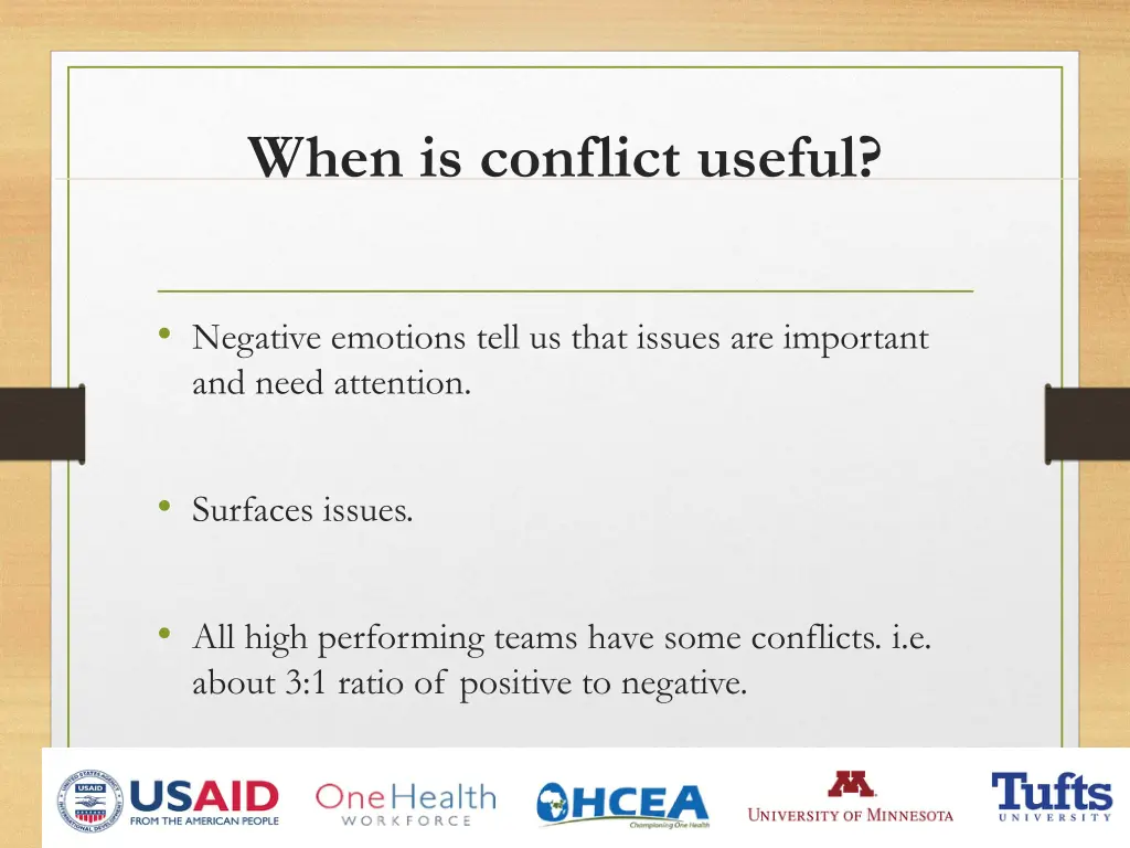 when is conflict useful