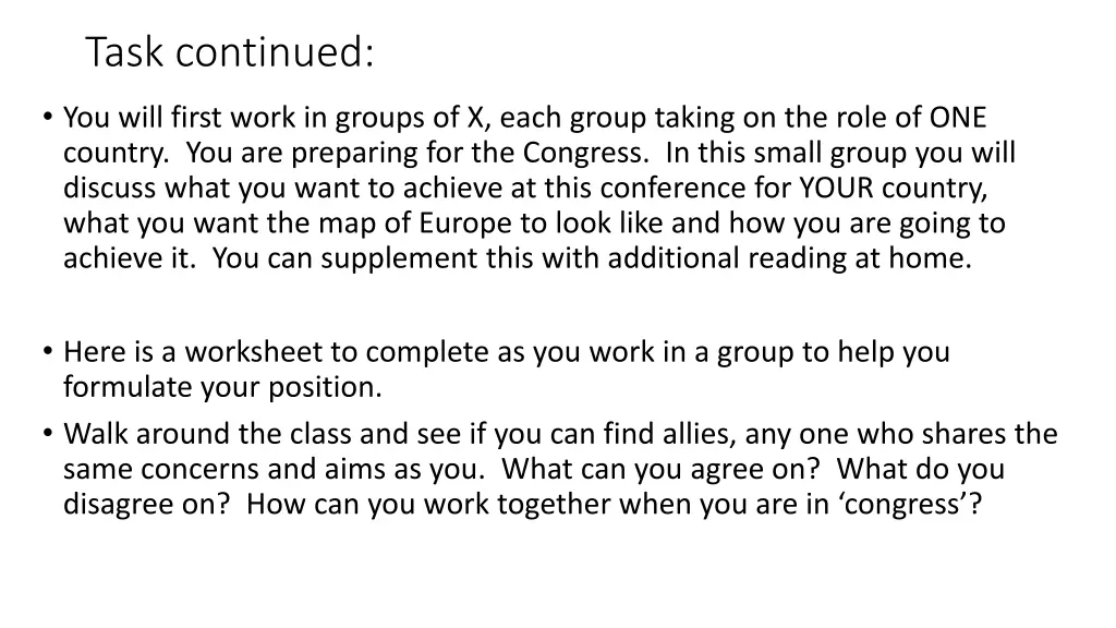 task continued