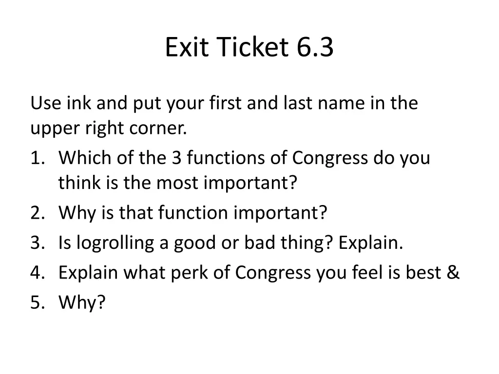 exit ticket 6 3