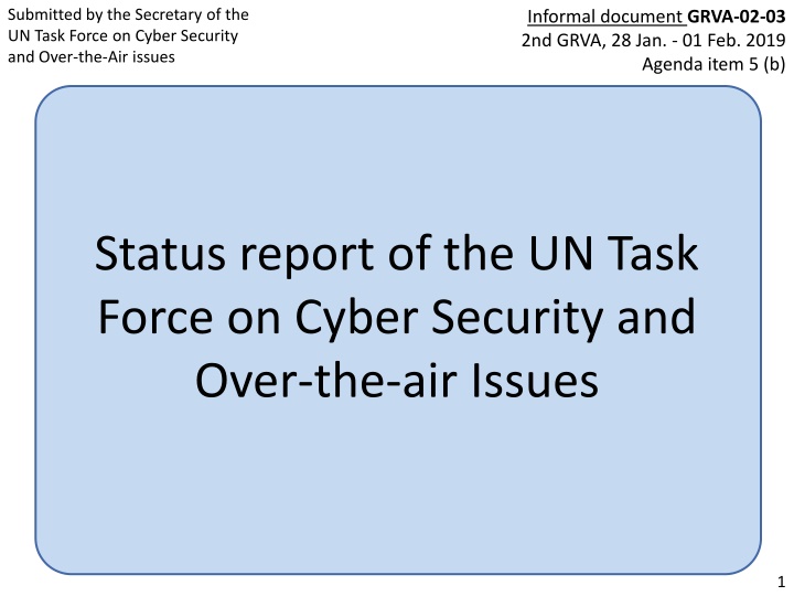 submitted by the secretary of the un task force