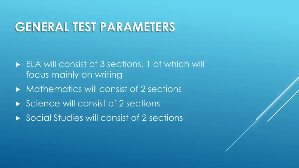 general test parameters