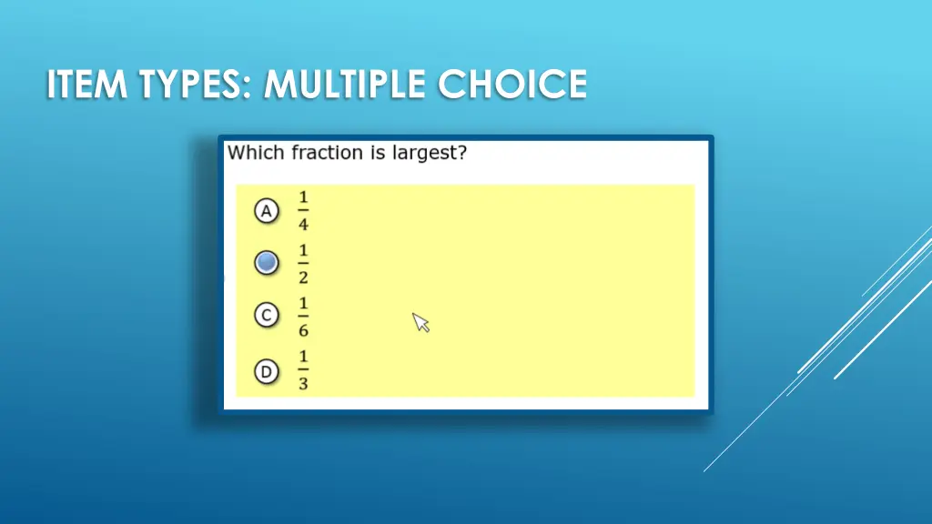 item types multiple choice