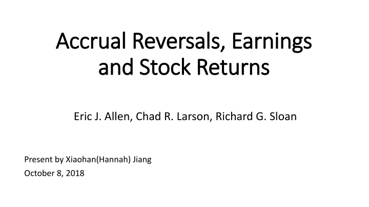 accrual reversals earnings accrual reversals