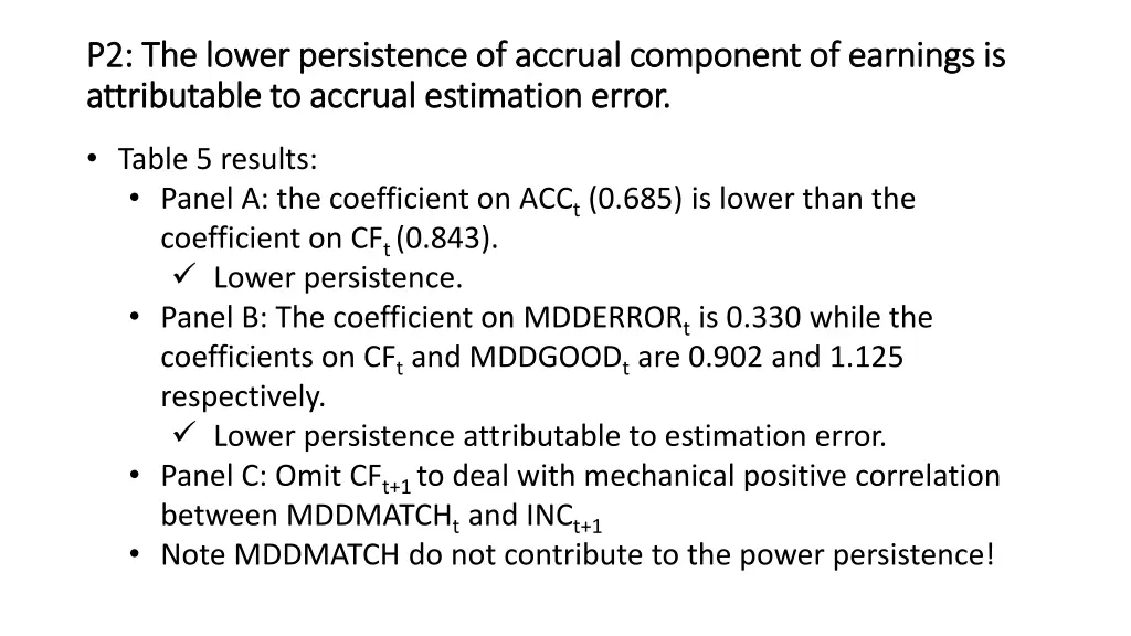 p2 the lower persistence of accrual component 1