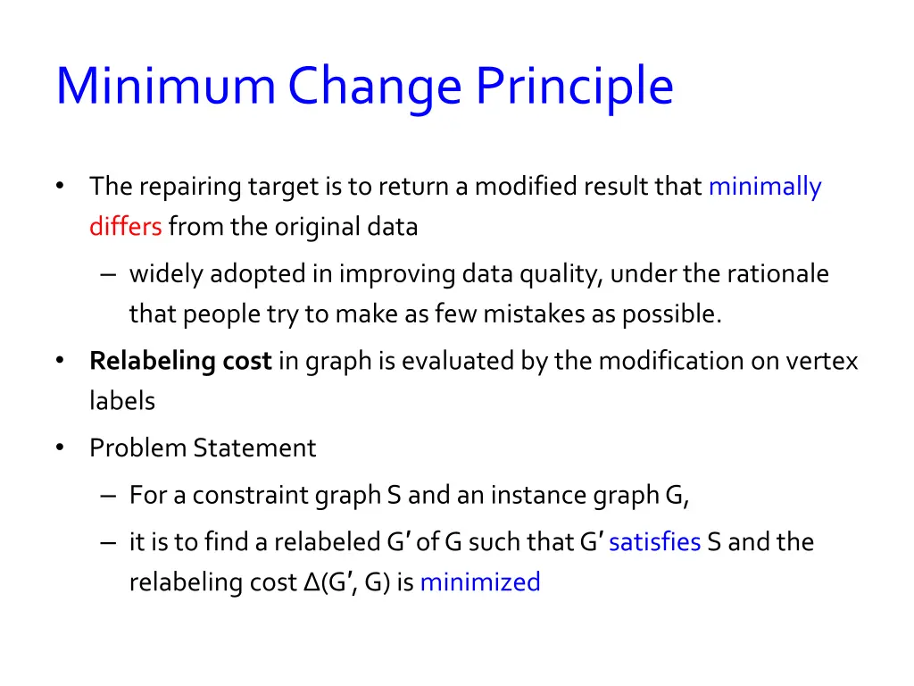 minimum change principle