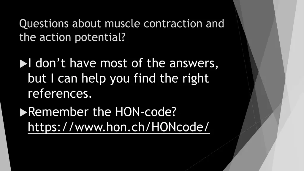 questions about muscle contraction and the action